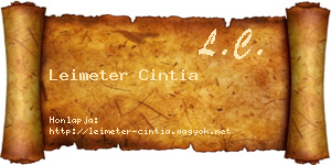 Leimeter Cintia névjegykártya